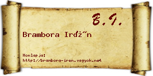 Brambora Irén névjegykártya
